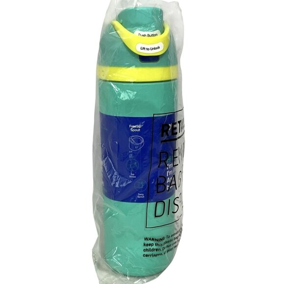 Owala FreeSip 24 oz Water Bottle Insulated Stainless Steel Neon Basil Green New - Picture 2 of 5